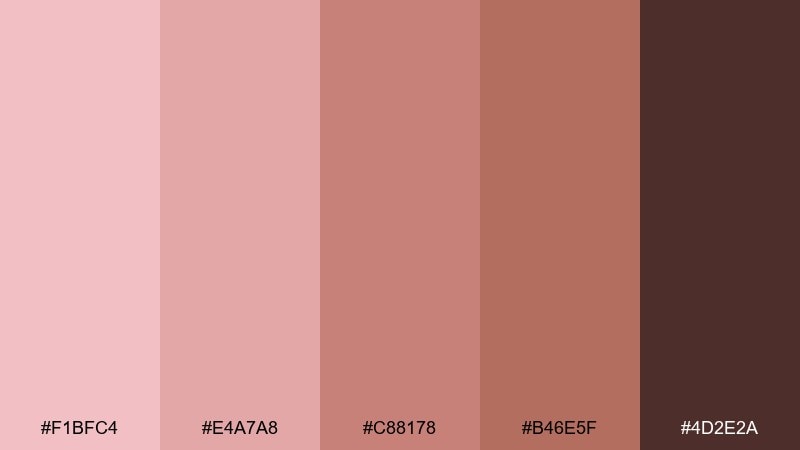 copper rose packaging tea rose color palette with hex codes