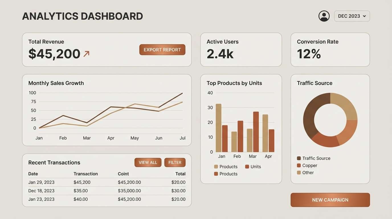 analytics dashboard ui