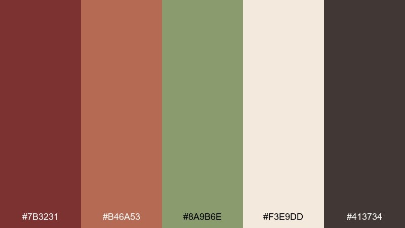 copper sage kitchen tuscan red color palette with hex codes