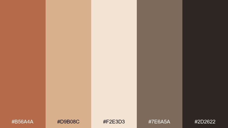 copper sand color palette with hex codes