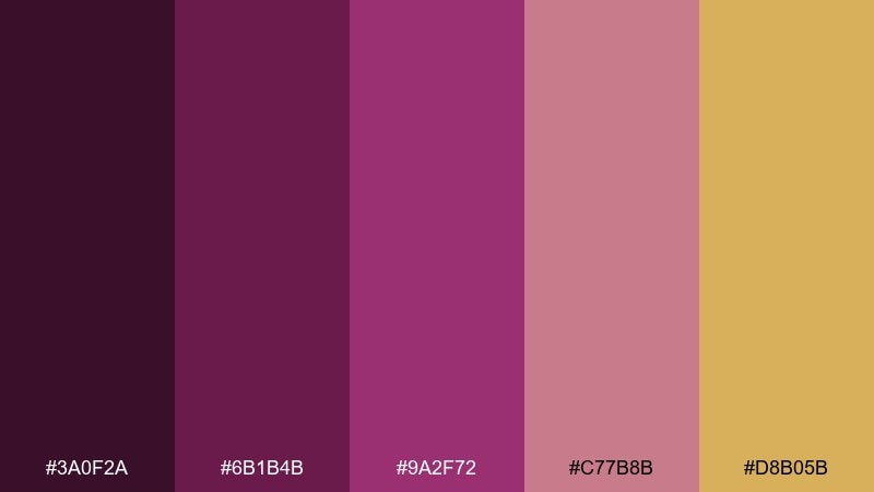copper violet red violet color palette with hex codes