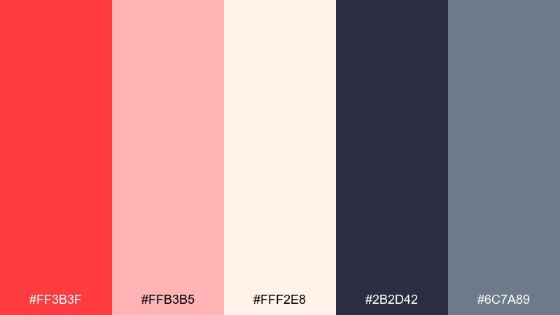 coral alert lighthouse color palette with hex codes