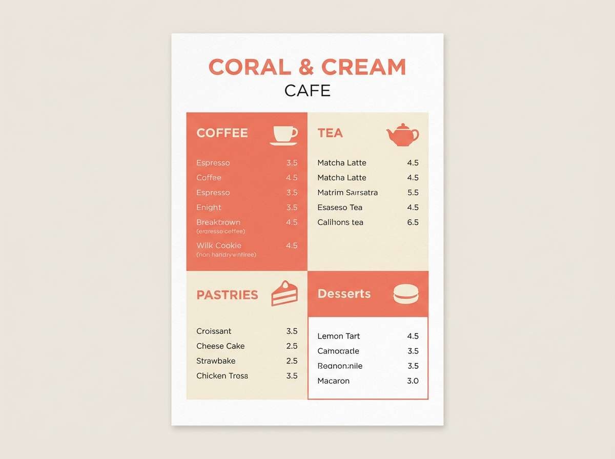 coral cafe menu