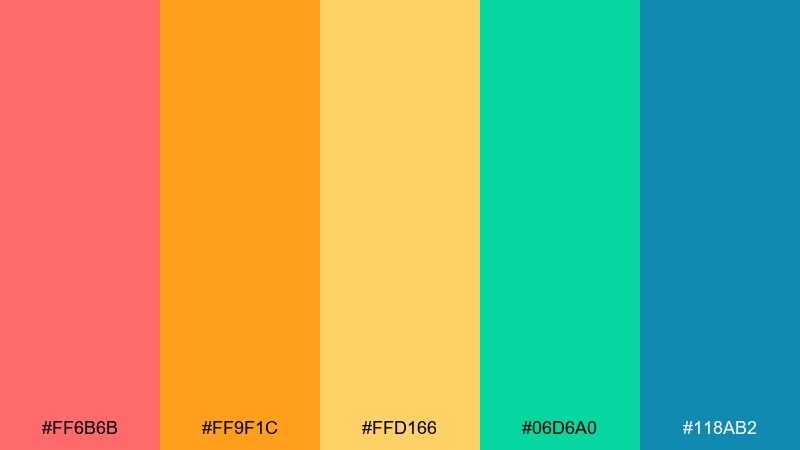 coral cay tropical island color palette with hex codes