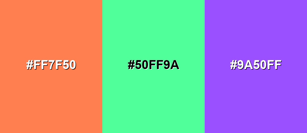 triadic combinations of coral-color