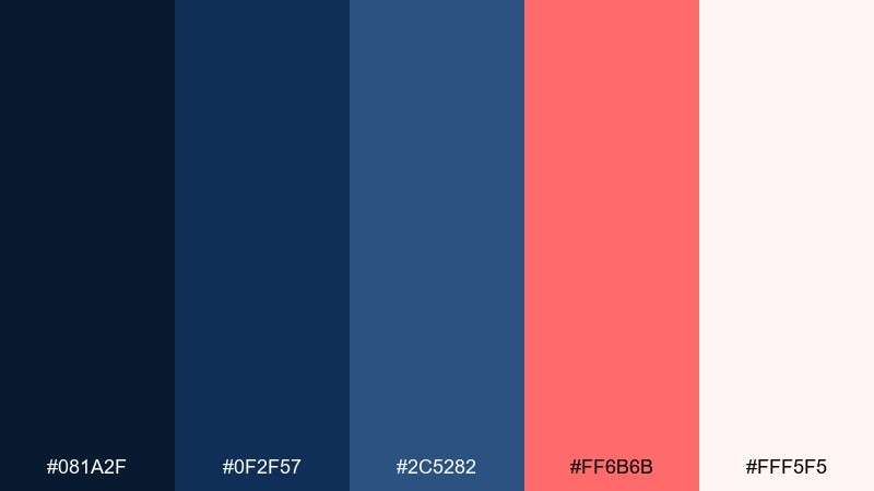 coral compass color palette with hex codes