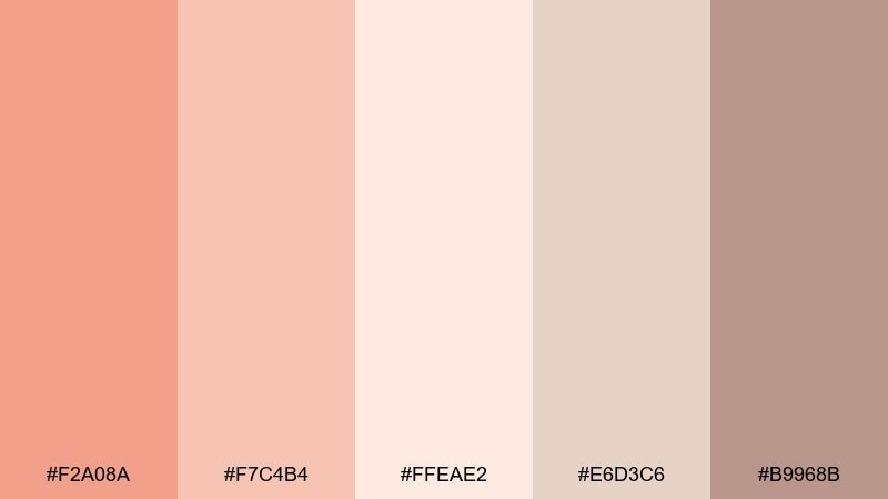coral dust pastel red color palette with hex codes