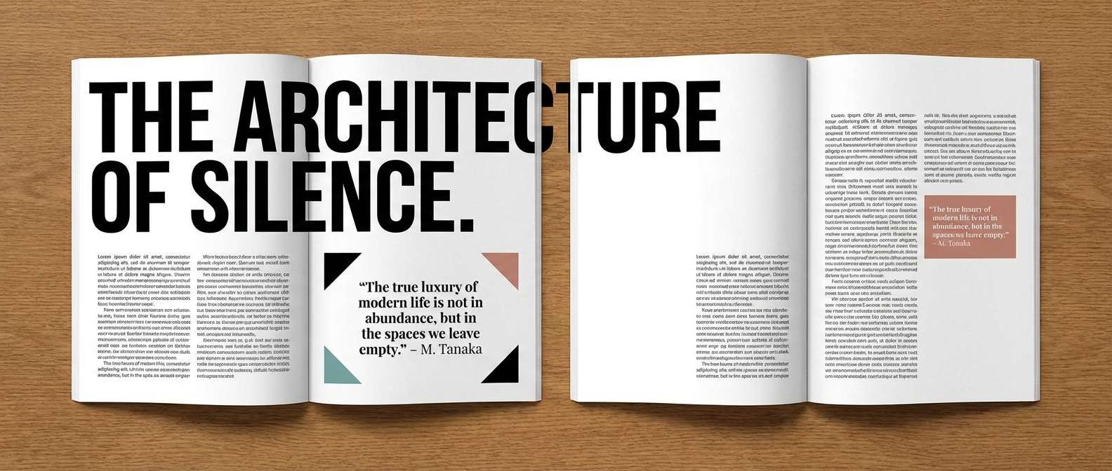 modern magazine spread layout