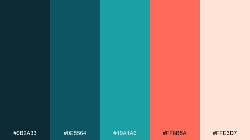 coral flicker underwater color palette with hex codes