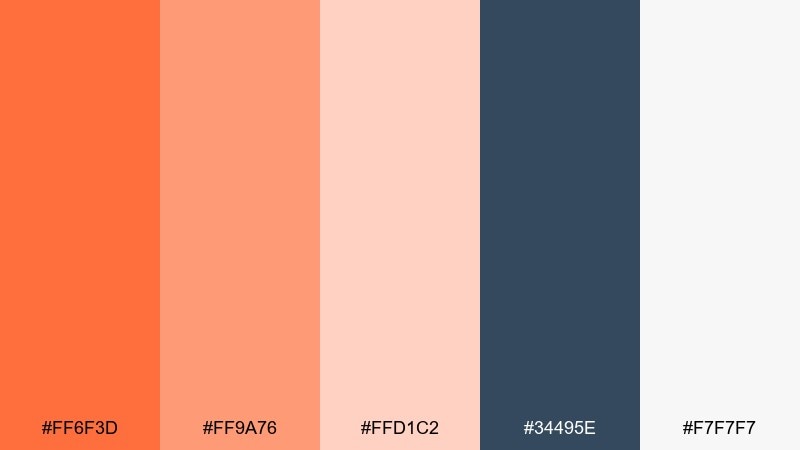 coral glow tangerine color palette with hex codes