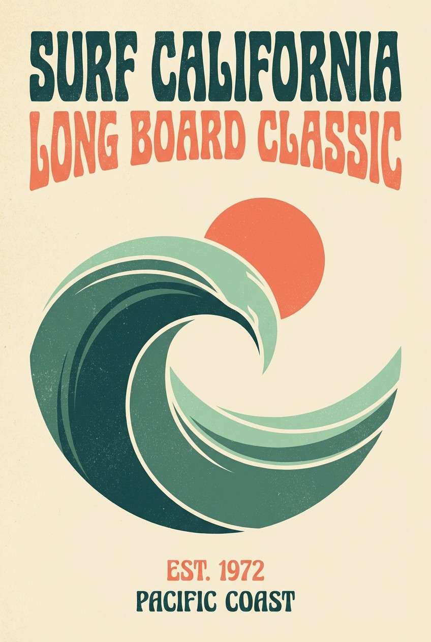 retro surf poster design