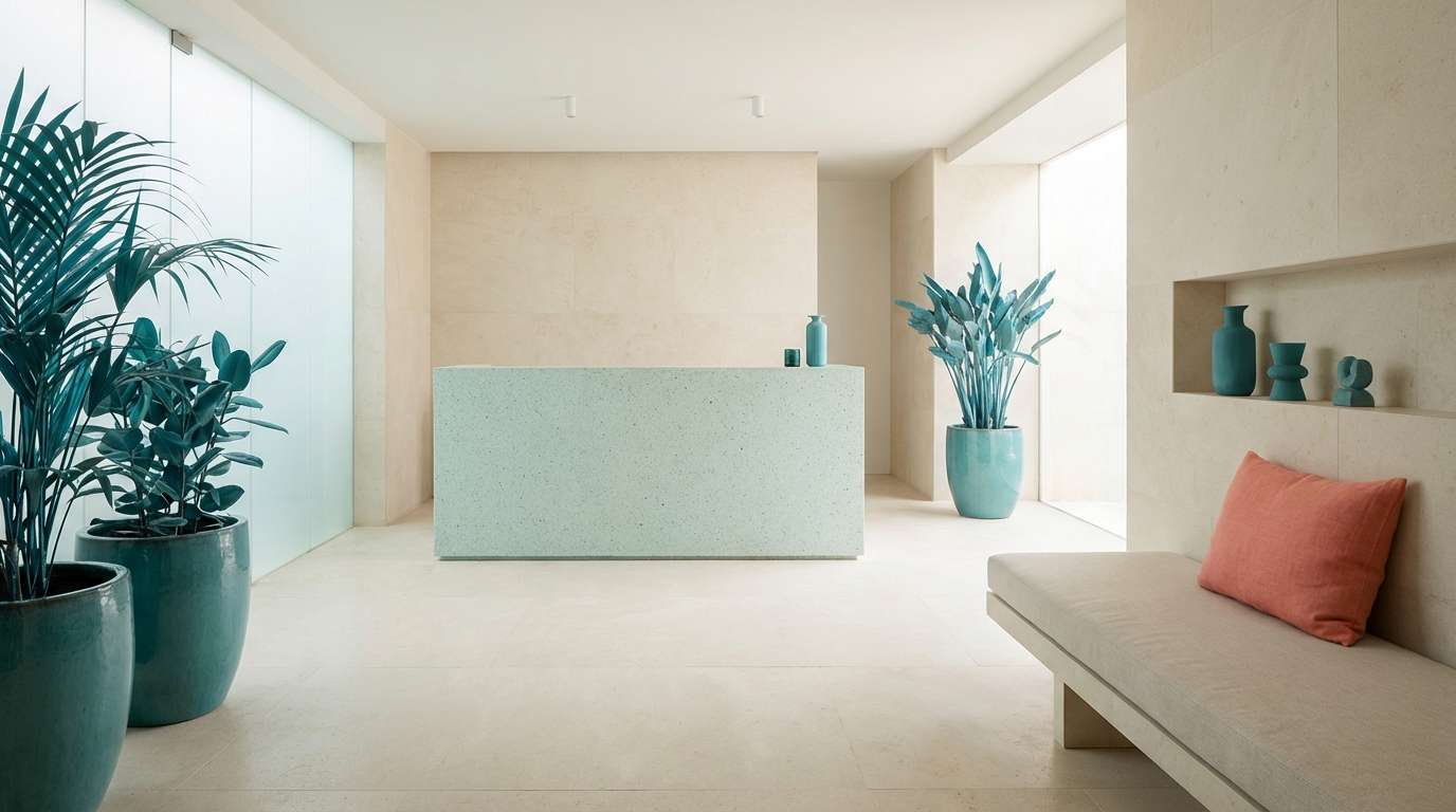 modern spa lobby colors