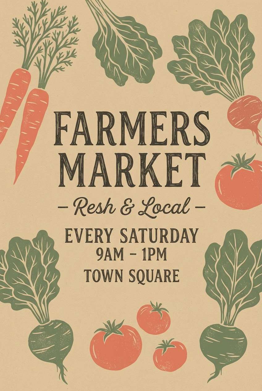 farmers market poster colors