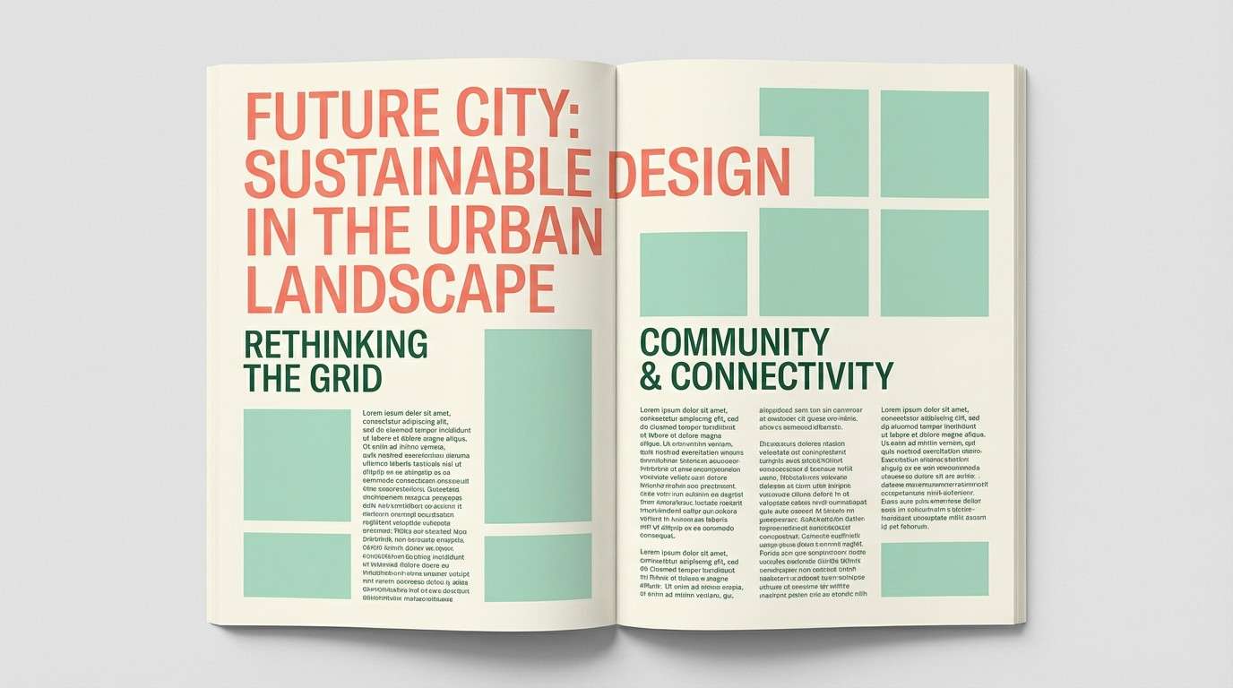 tropical editorial spread layout