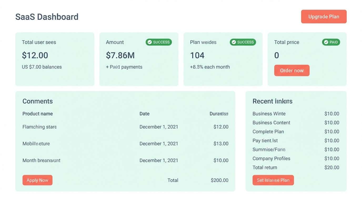 minimal saas dashboard ui
