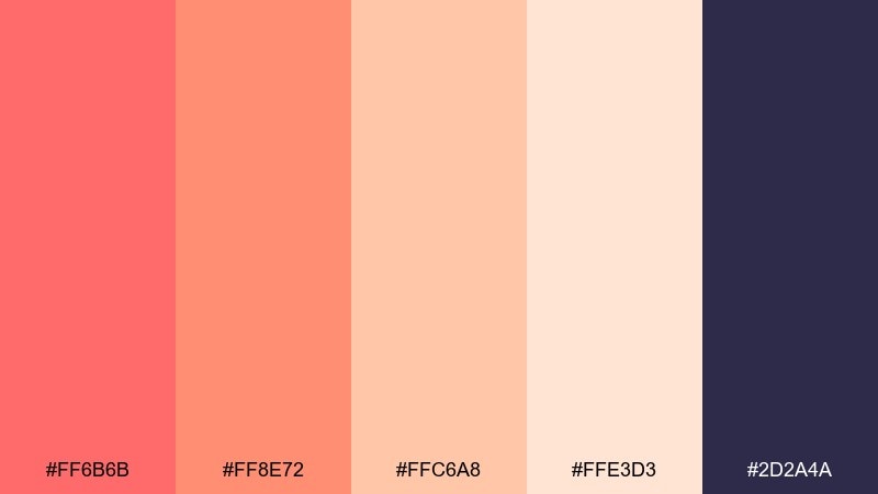 coral horizon color palette with hex codes