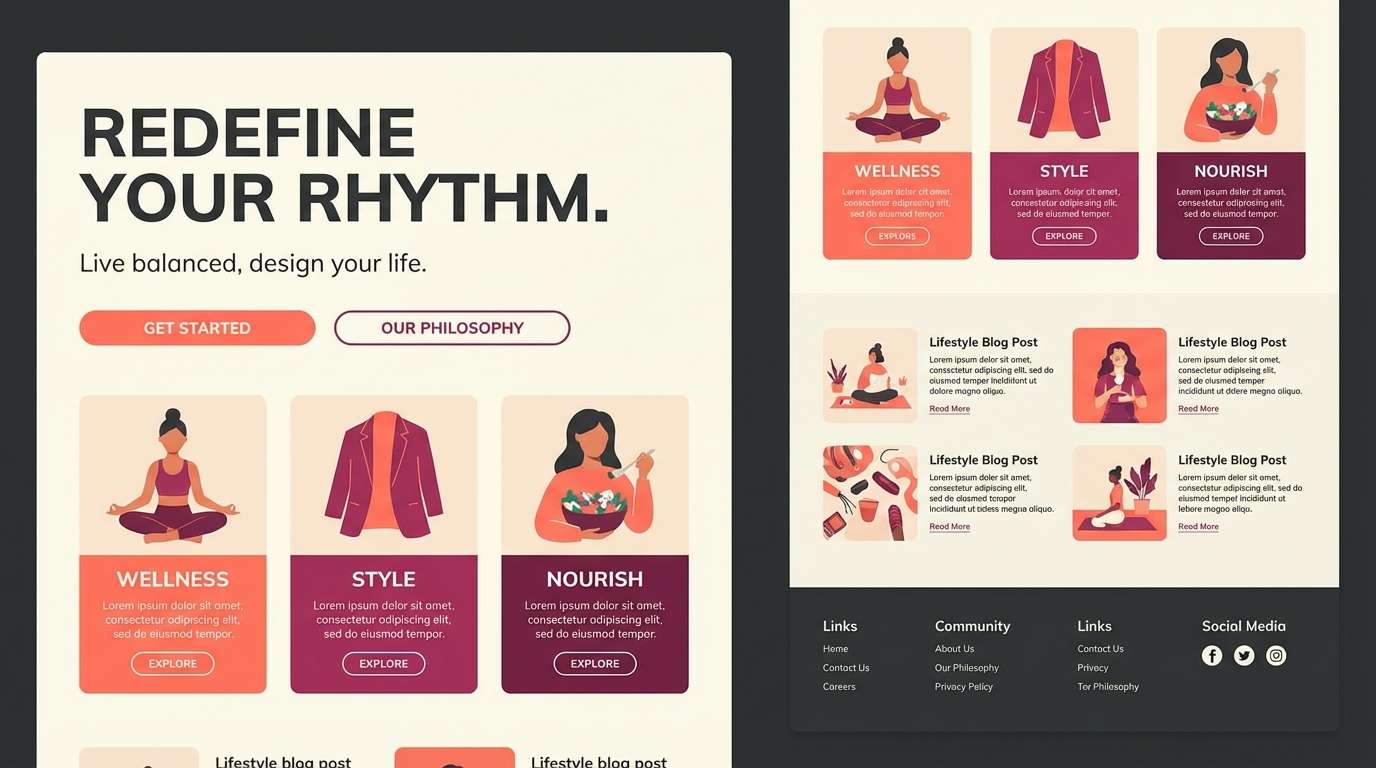 coral landing page ui