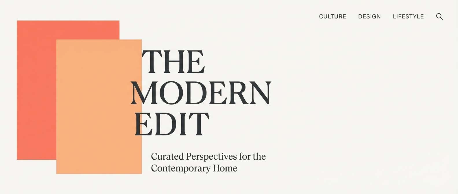 minimal editorial header