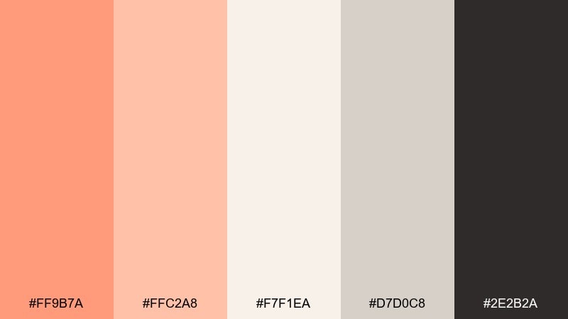 coral linen color palette with hex codes