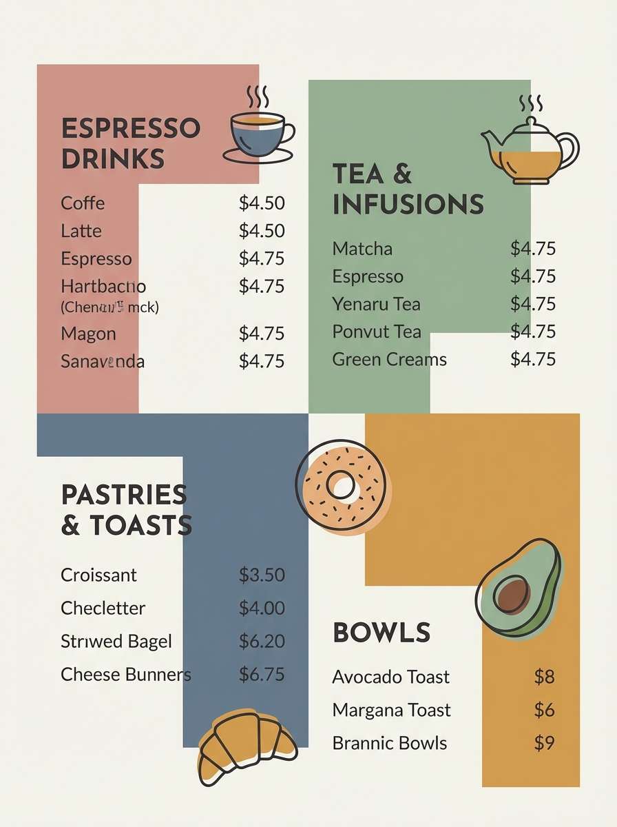 modern cafe menu design