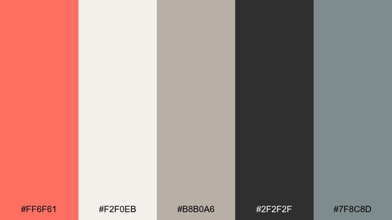 coral museum modern red coral color palette with hex codes