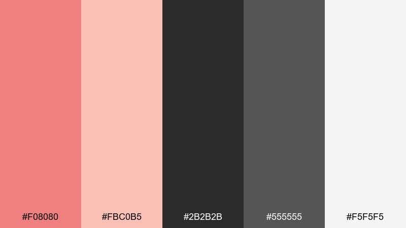 coral on charcoal ui light coral color palette with hex codes