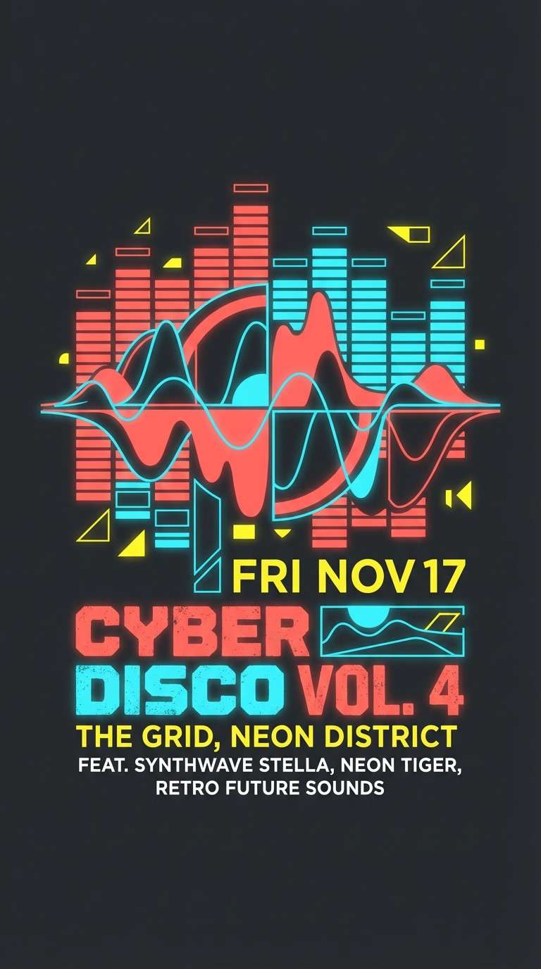 neon music flyer