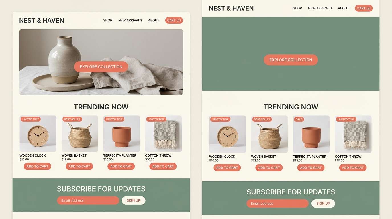 minimal home decor ui