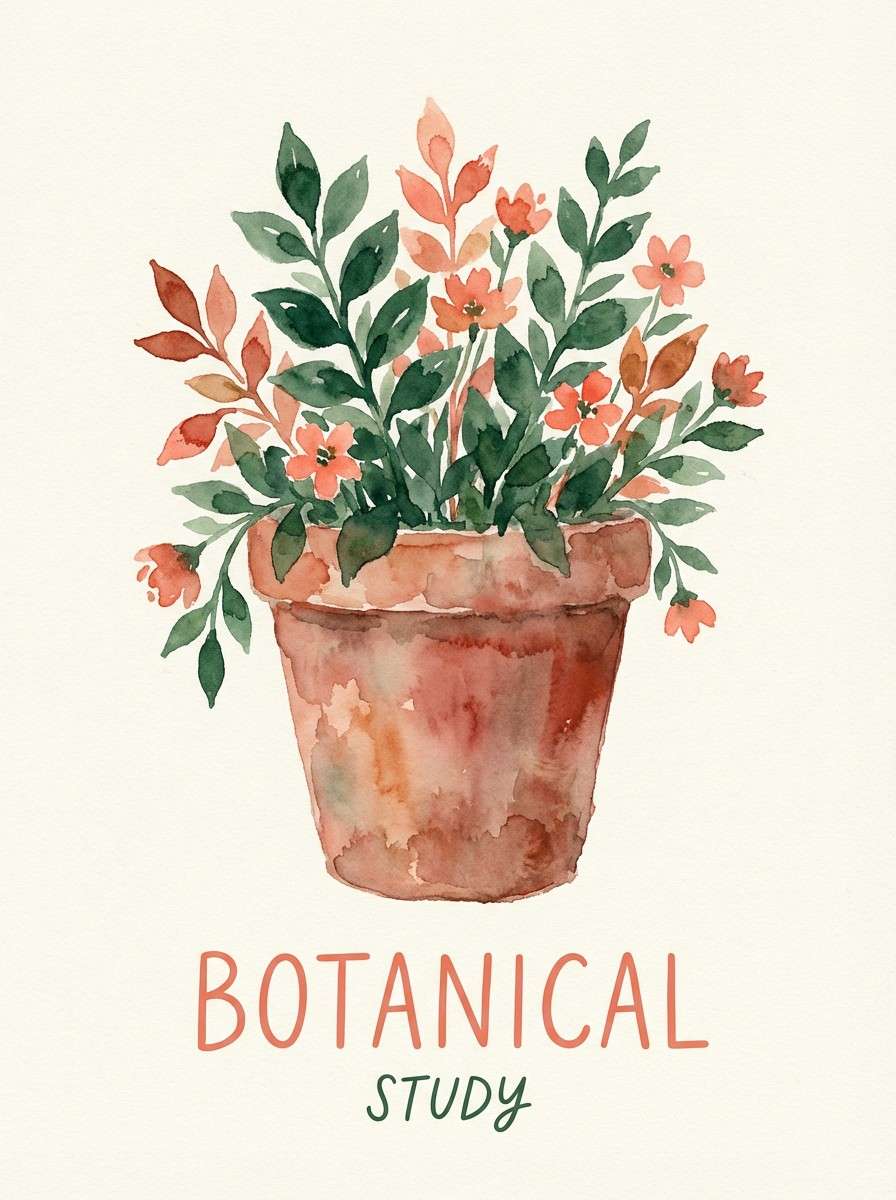 watercolor botanical poster