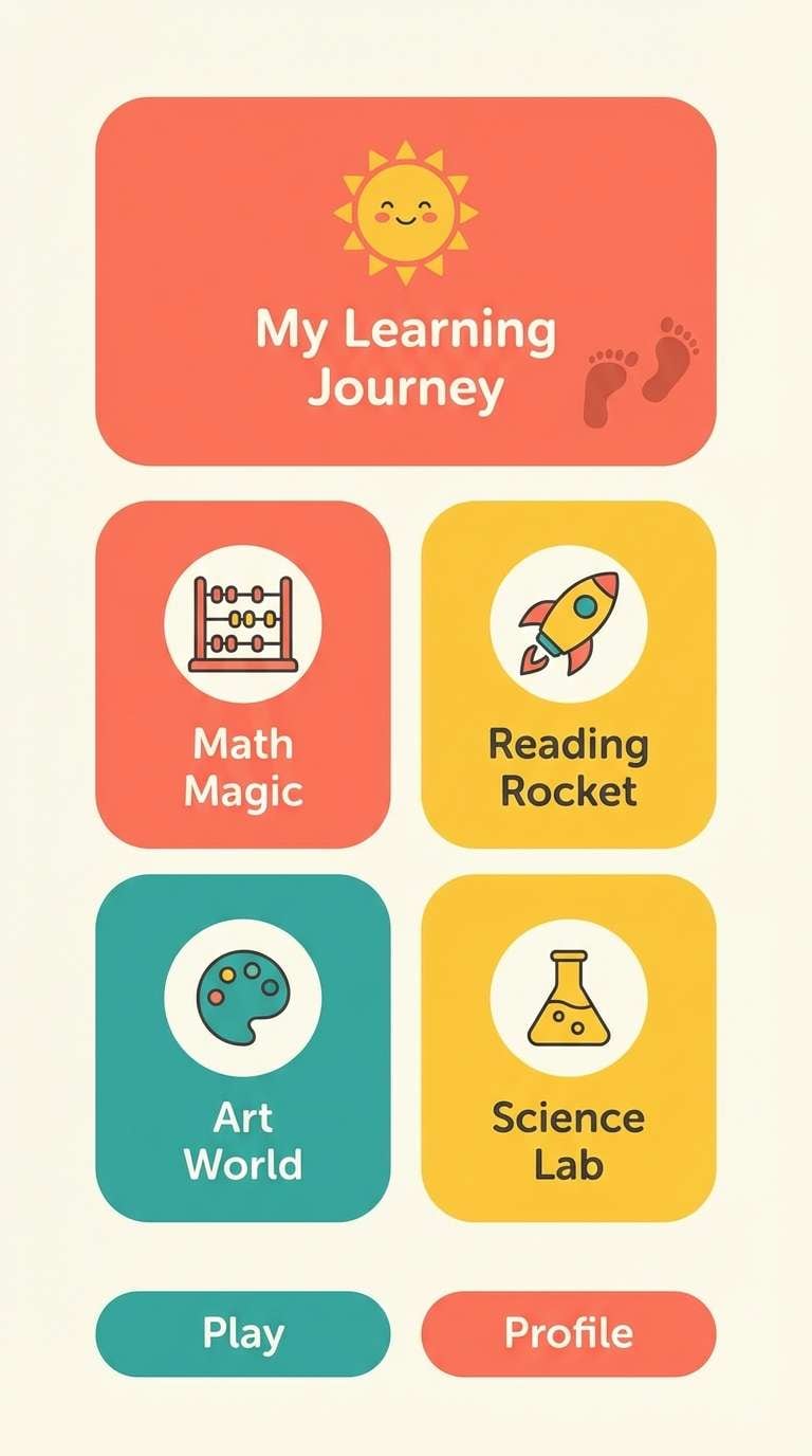 kids learning app ui