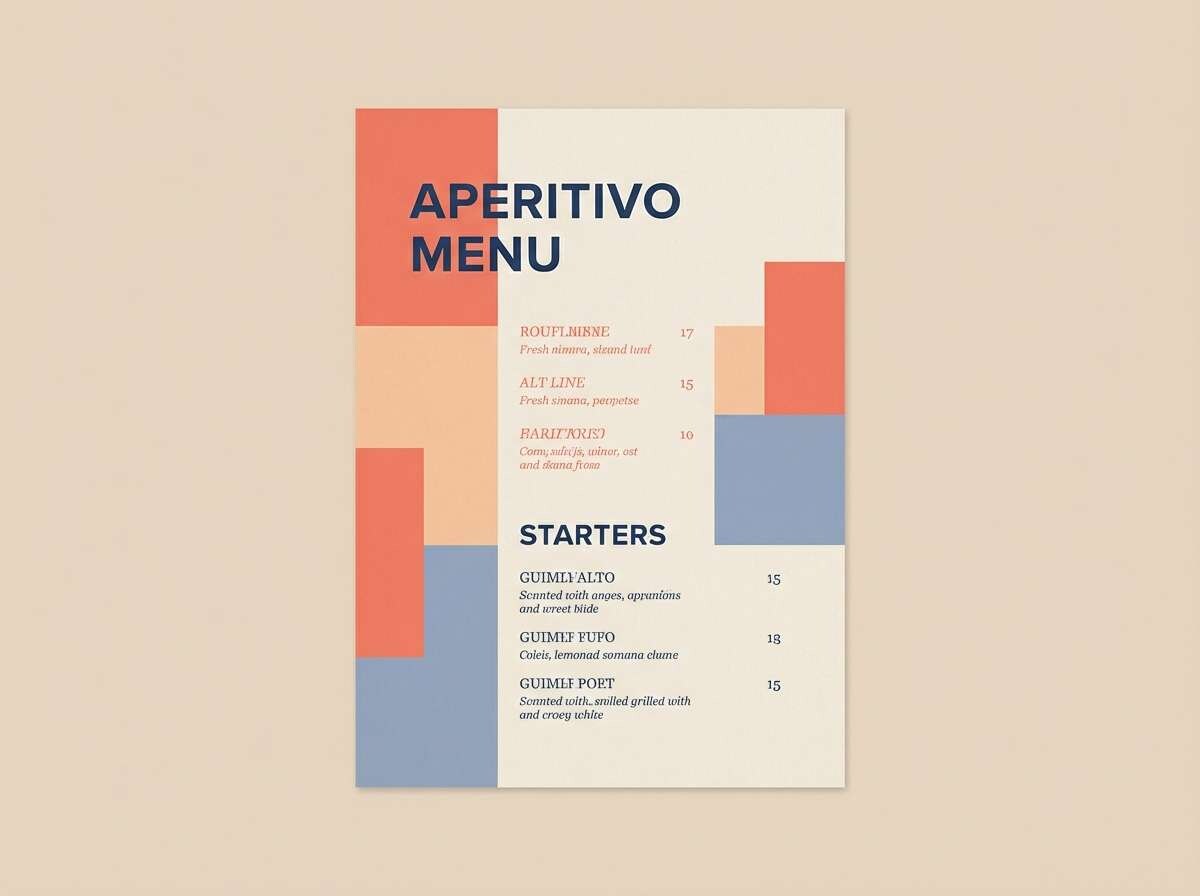 aperitif menu flyer
