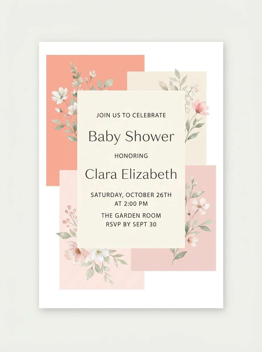 pastel baby shower invite