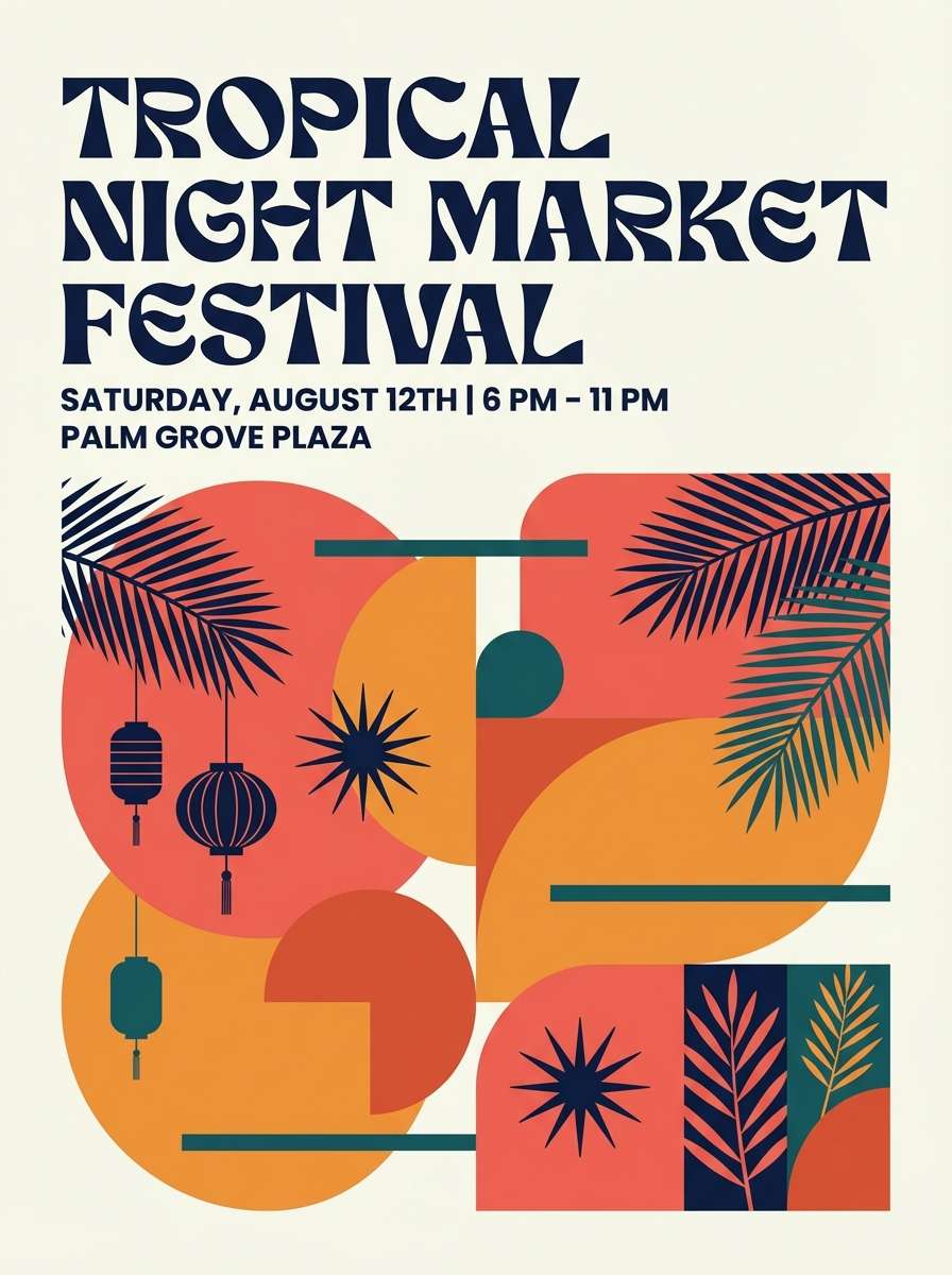 tropical market poster