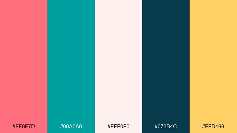 coral reef poster salmon teal color palette with hex codes