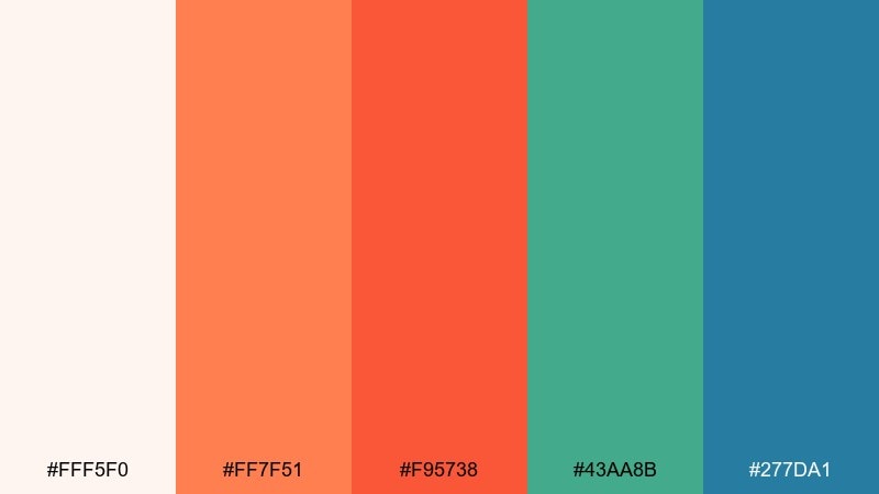 coral reef color palette with hex codes