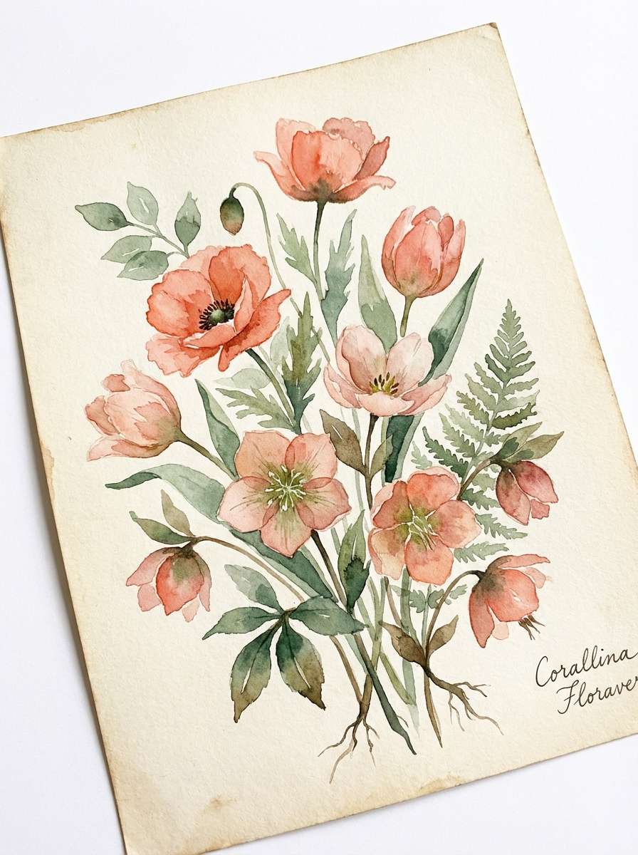 watercolor spring flowers