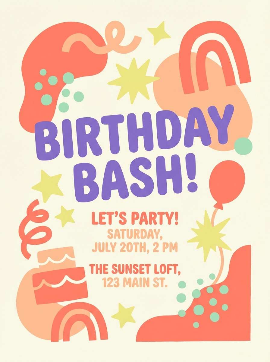 birthday party flyer