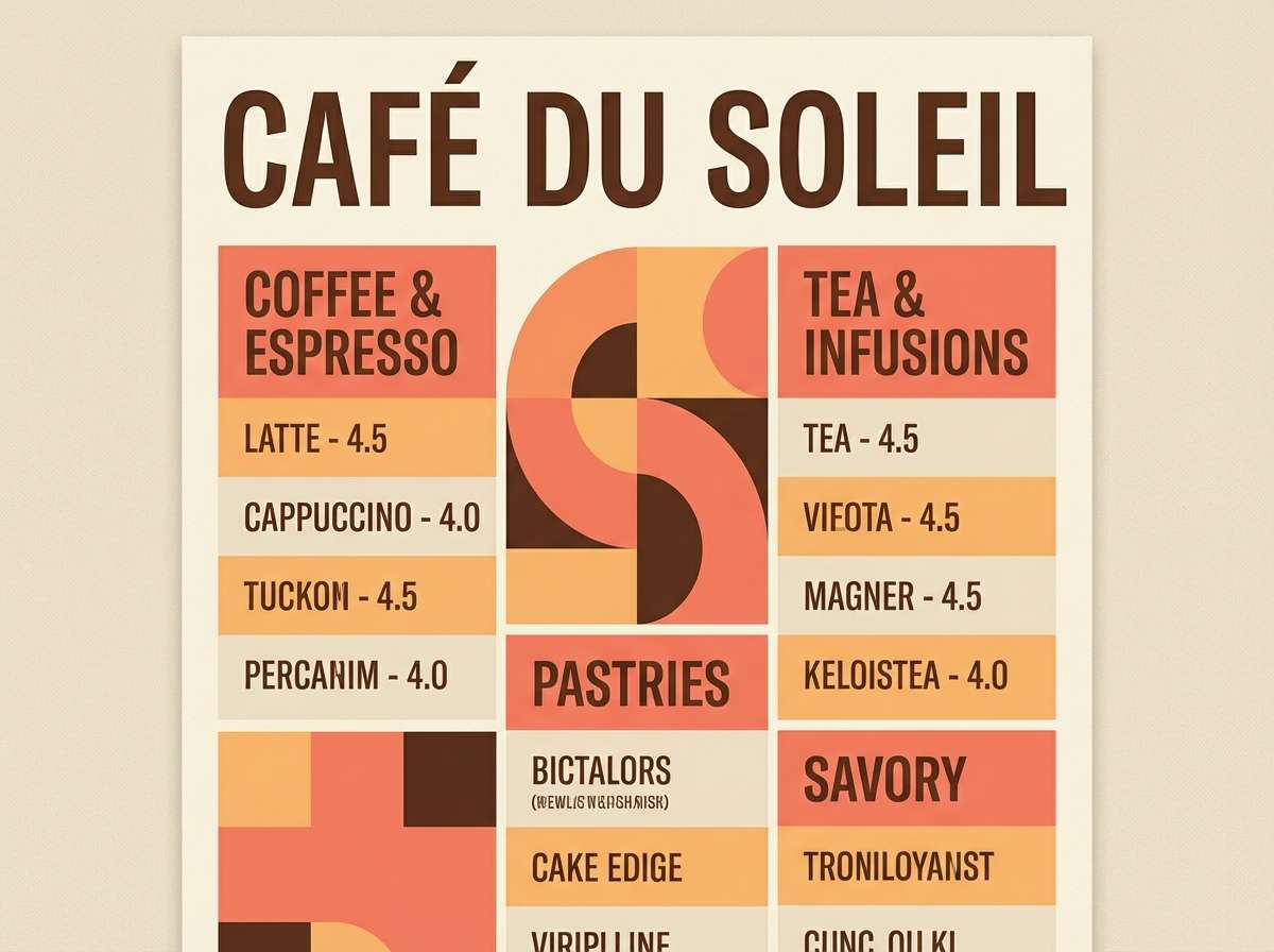cafe menu poster
