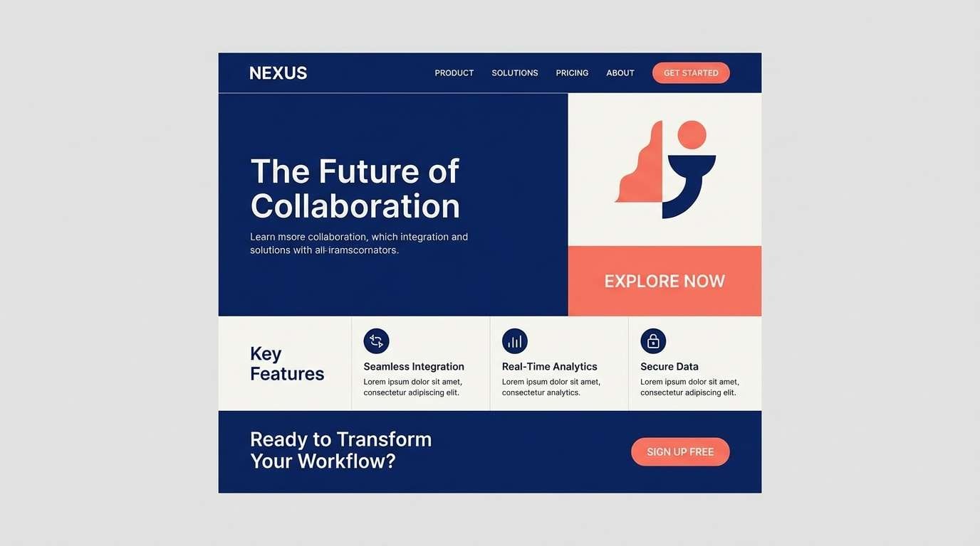 navy coral landing ui