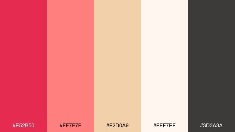 coral sand studio amaranth color palette with hex codes