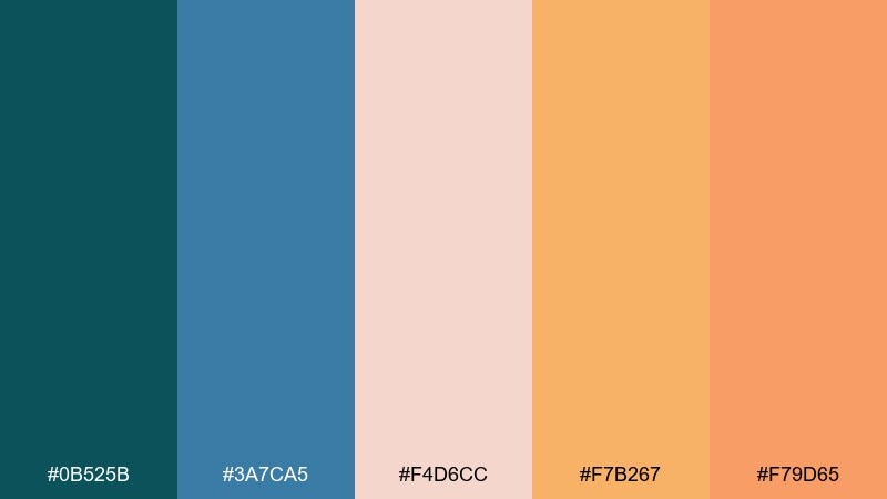 coral sandbar sea color palette with hex codes