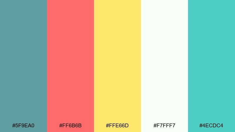 coral signal cadet blue color palette with hex codes