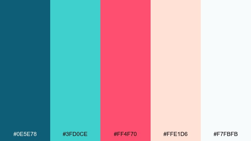 coral spritz blue coral color palette with hex codes