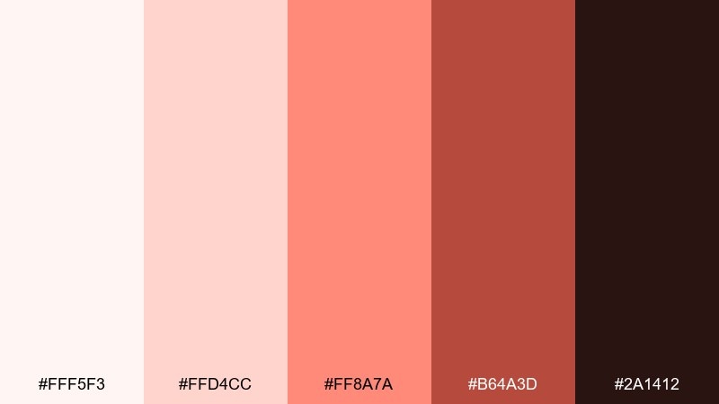 coral sticky note office color palette with hex codes