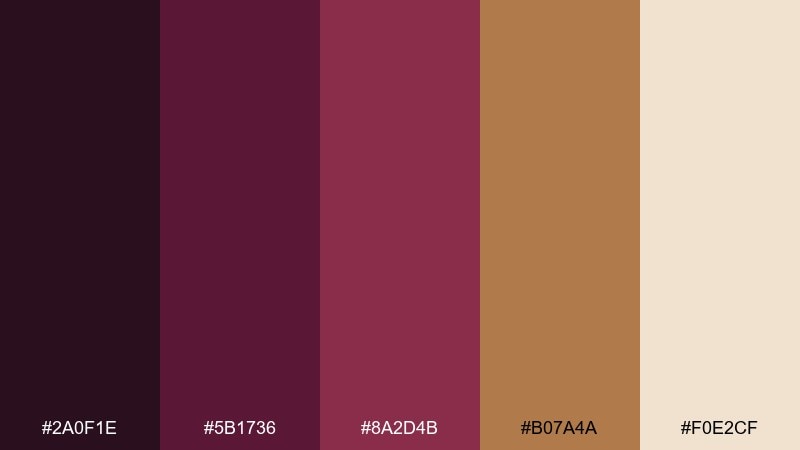 cork and cabernet vineyard color palette with hex codes