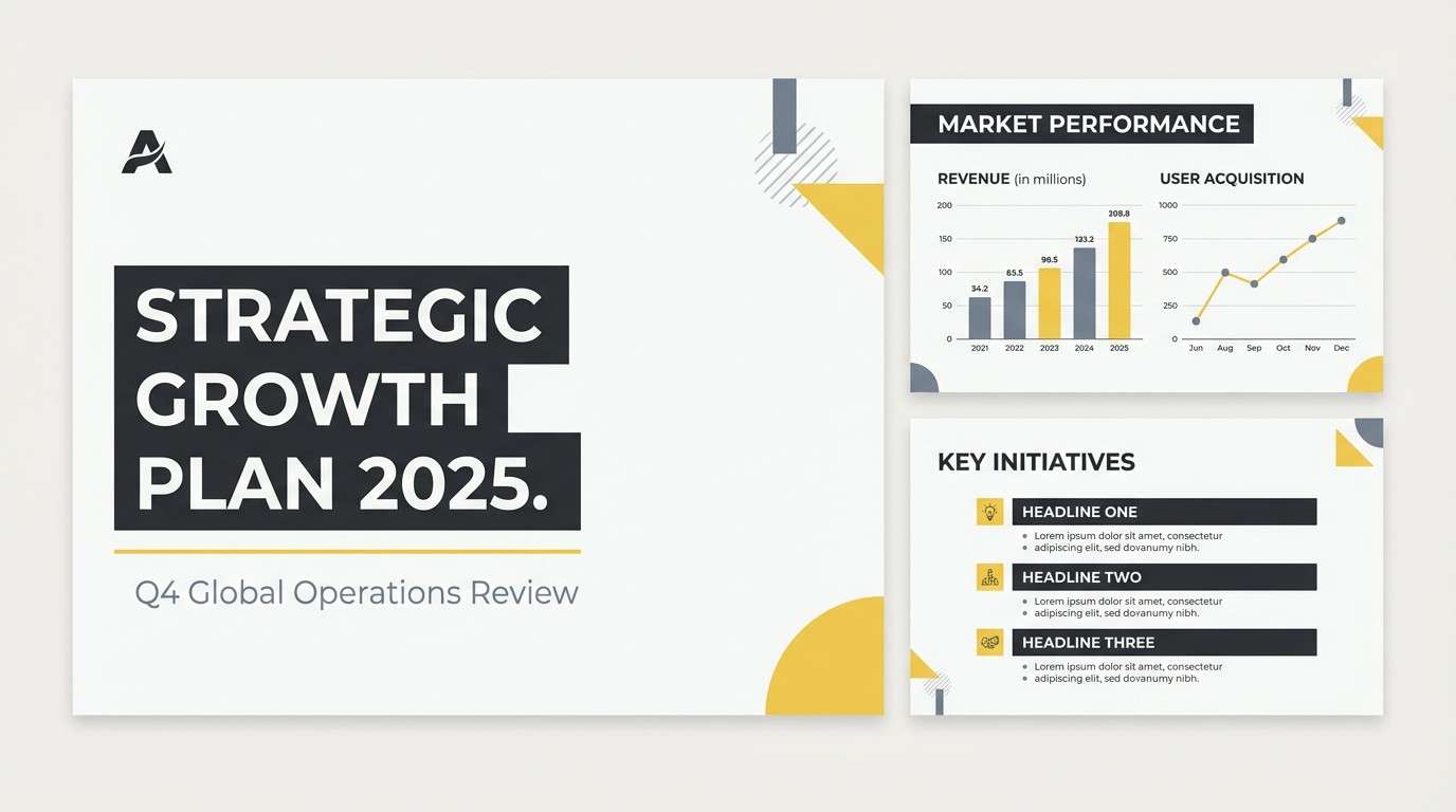 clean report slide template