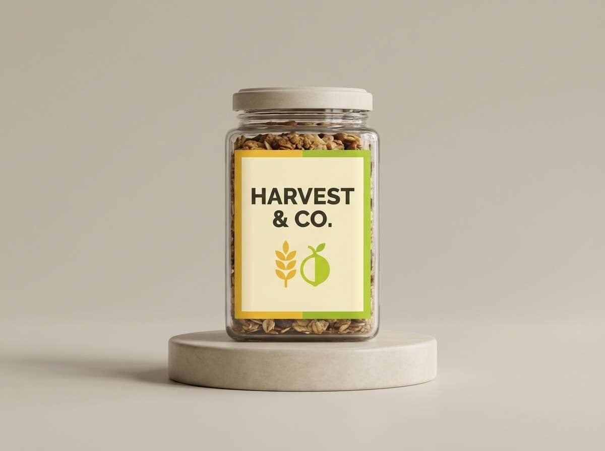 grocery label packaging mockup