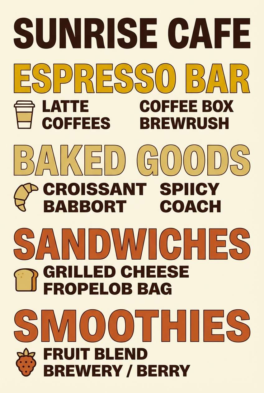 cafe menu poster layout