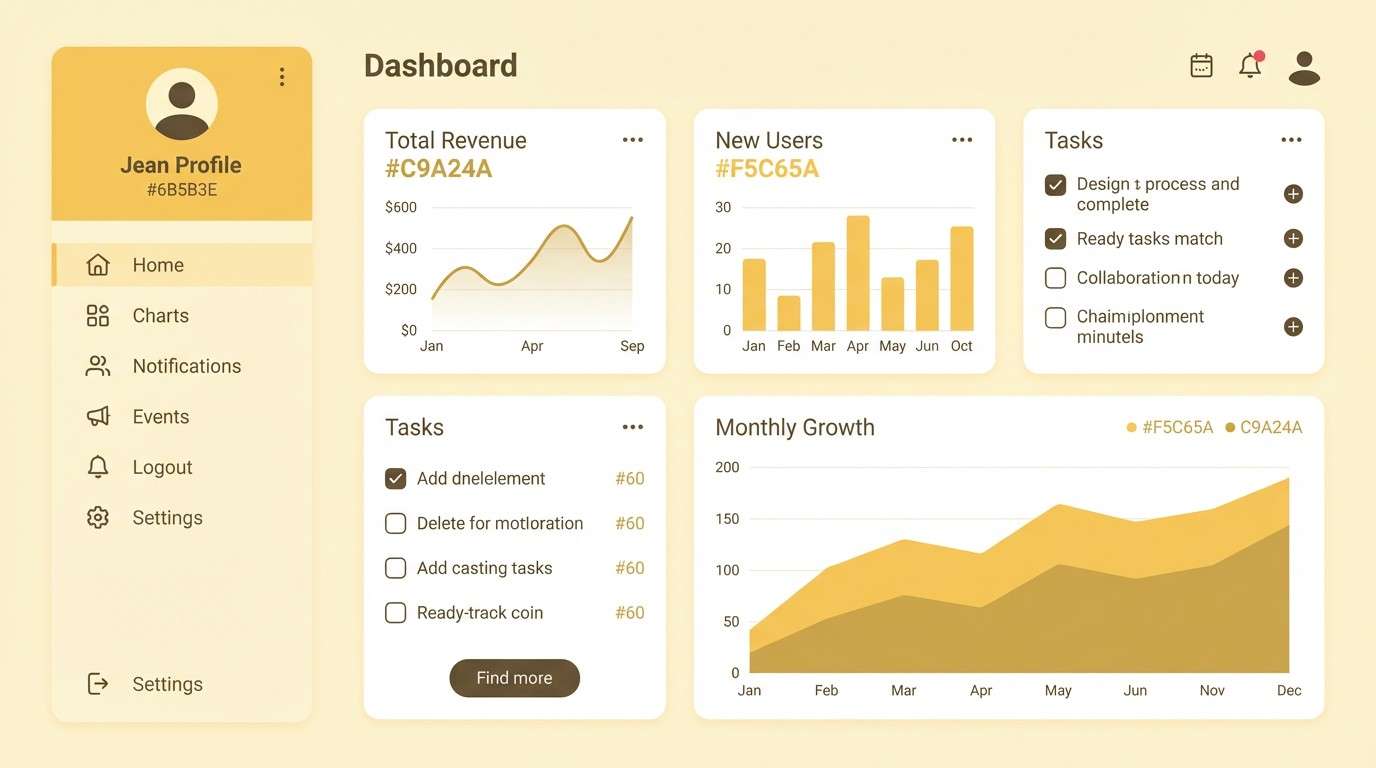 warm dashboard ui layout