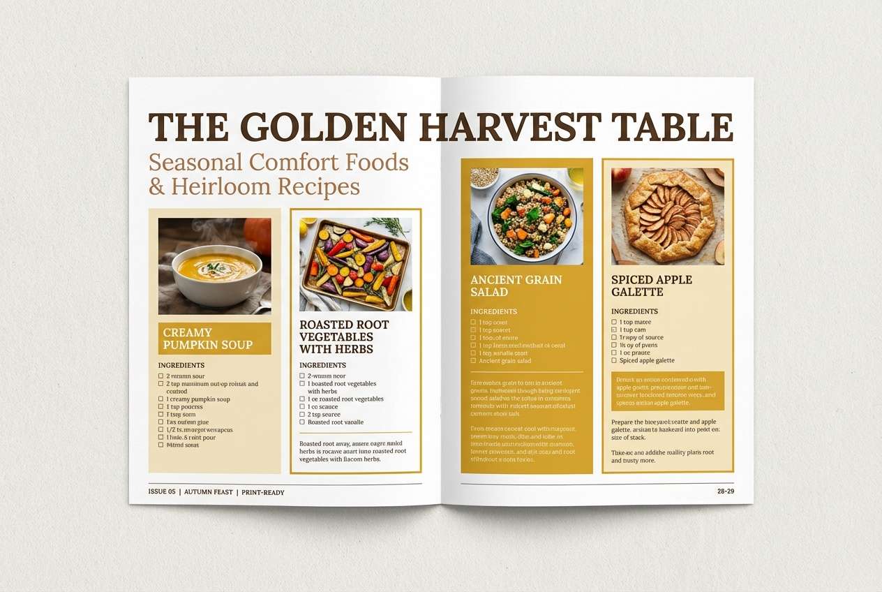 cozy recipe editorial layout